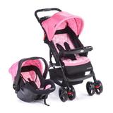 Carrinho de Bebê Travel System Moove Rosa Trama - Cosco