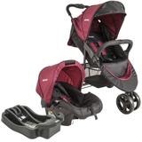 Carrinho de Bebê Travel System Trio Preto e Vinho + Base Lenox Whoop