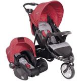 Carrinho de bebê tríciclo berço passeio travel system fox vermelho kiddo