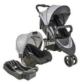 Carrinho de bebe Trio Com Bebê Conforto Whoop + Base Cinza - Kiddo