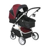 Carrinho de Bebê TS Maly Preto/Vinho + BB Conforto Cocoon - Dzieco