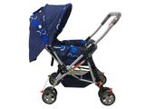Carrinho De Bebe Vira Berço Alça Reversível Azul Apis Baby