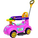 Carrinho e Andador Rosa Baby Car para Bebê com Empurrador - Biemme