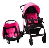 Carrinho Ecco Azaleia (Rosa) com Bebê Conforto Touring Evolution Se II - Burigotto