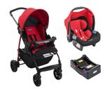 Carrinho Ecco, Bebê Conforto e Base - Red - Burigotto