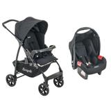 Carrinho Ecco Preto + Bebê Conforto Tour Evolution Preto Burigotto