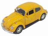 Carrinho Fusca - Beetle Amarelo - Miniatura 1/32 - Ferro - Rmz city