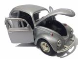 Carrinho Fusca - Beetle Cinza- Miniatura 1/32 - Ferro - Rmz city