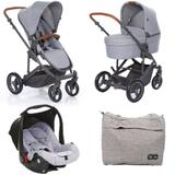 Carrinho Moisés COMO 4 com Bebê Conforto + Bolsa Woven Gray (Det. Couro) - ABC Design