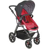 Carrinho Moisés Galaxy Preto/Vermelho + Bebê Conforto Preto Kiddo