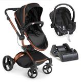 Carrinho Moisés Vulkan 360º Preto e Cobre + Bebê Conforto + Base - Dzieco