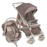 Carrinho Reversível Maranello II Travel System Cappuccino + Bebê Conforto - Galzerano