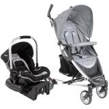 Carrinho Travel System + Bebê Conforto Base Helios Kiddo Cinza
