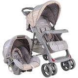 Carrinho Travel System + Bebê Conforto Lisboa Rosa Kiddo