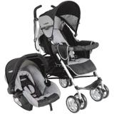 Carrinho Travel System Cross + Bebê Conforto Kiddo Cinza