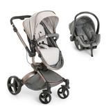 Carrinho Travel System Vulkan 360º Cinza e Cobre + Bebê Conforto - Dzieco