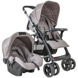 Carrinho Travel System Zap Reversível + Bebê Conforto Capuccino Kiddo