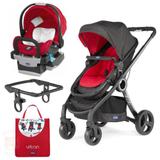 Carrinho Urban com Bebe Conforto Keyfit Black Night + Color Pack Red - Chicco