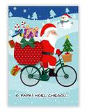 Cartão Artesanal Papai Noel Presentes Bike - Fina Ideia - Fina idéia