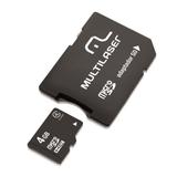 Cartão De Memoria Classe 4 Micro Sd 4gb Com Adaptador - Multilaser