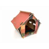 Casa mdf impresso 2g xadrez c/ teto rosa - 2g pet