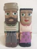 Casal Mineiro Artesanal Decorativo Madeira - Marcenaria garimpo mineiro