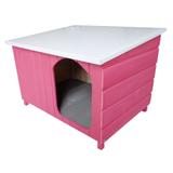 Casinha Cachorro 1 Água Em Madeira - Grande - Rosa - Indústria beethoven agropet