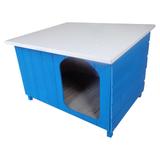 Casinha Cachorro 1 Água Em Madeira - Mini - Azul - Indústria beethoven agropet