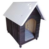 Casinha Para Cachorro - Telhado Galvanizado - Extra Gigante - Tabaco - Indústria beethoven agropet