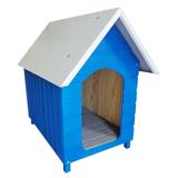 Casinha Para Cachorro - Telhado Galvanizado - Gigante - Azul - Indústria beethoven agropet