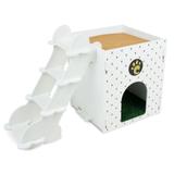 Casinha Para Cachorros Pequeno Porte Joint Branca Com Escada 7009 - Carlu - Carlu brinquedos