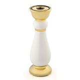 Castiçal Branco Dourado 7X20 Cm - Bencafil