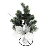 Castiçal com Enfeite Class White Santini Christmas 25x30cm