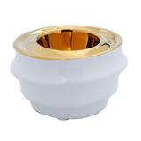 Castiçal de Cerâmica Branco e Dourado 5cm Concepts Life