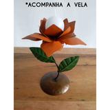 Castiçal de Ferro Simples Barato Artesanal Decoração de Mesa de Jantar - Libertas rosas artesanato
