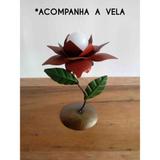 Castiçal de Ferro Simples Barato Artesanal Decoração de Mesa de Jantar - Libertas rosas artesanato