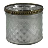 Castical de metal dourado e vidro 9cm x 7,5cm - Btc decor