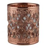 Castical de metal e vidro bronze 6cm x 6cm x 7cm - Btc decor