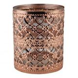 Castical de metal e vidro bronze 8,5cm x 8,5cm x 10cm - Btc decor