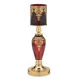 Castiçal de Vidro e Metal Vermelho Reale 42cm Espressione