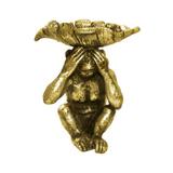 Castiçal Decorativa Macaco Dourado - Prime home decor