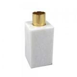 Castical Dourado com Base de Mármore Branco - Decorafast