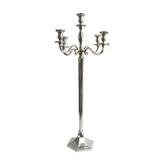 Castiçal em Alumínio Prata 5 Velas 100 cm x 47 cm - Prime home decor