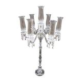 Castiçal em Cristal 7 Velas 128 cm x 66 cm - Prime home decor