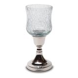 Castiçal Vidro Craquelado 15 Cm - Prestige