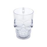 Caveira plastica com led light up transparente 3func 3xag bateria 630ml - Urban