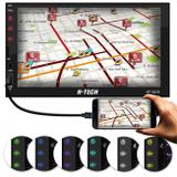 Central Multimídia 7'' Bluetooth MP5 MP3 AUX FM USB SD Espelhamento 7 Cores Controle H-TECH HT-3019