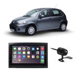 Central Multimídia Citroen C3 2003 a 2012 7 Polegadas MP5 USB Bluetooth Espelhamento iOS Android + Câmera de Ré - Gold