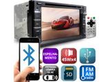 Central Multimídia DVD Player Automotivo 2DIN 6.2 Pol. 4x45W M2M Espelhamento USB Cartão SD Bluetooth 7 Cores Rádio FM Automotivo Universal Controle