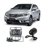 Central Multimídia Honda City 2012 a 2014 7 Polegadas MP5 USB Bluetooth Espelhamento iOS Android + Câmera de Ré - Gold